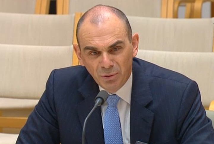 Wayne Byres, in a combative moment at a parliamentary hearing in 2017